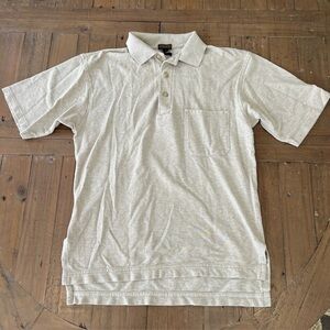 Coach Short Sleeve Polo Shirt Men’s Small Oatmeal Textured Cotton
